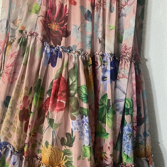Anthropologie Geisha Designs Isabella Tiered A-line midi dress romantic floral - Picture 4 of 9